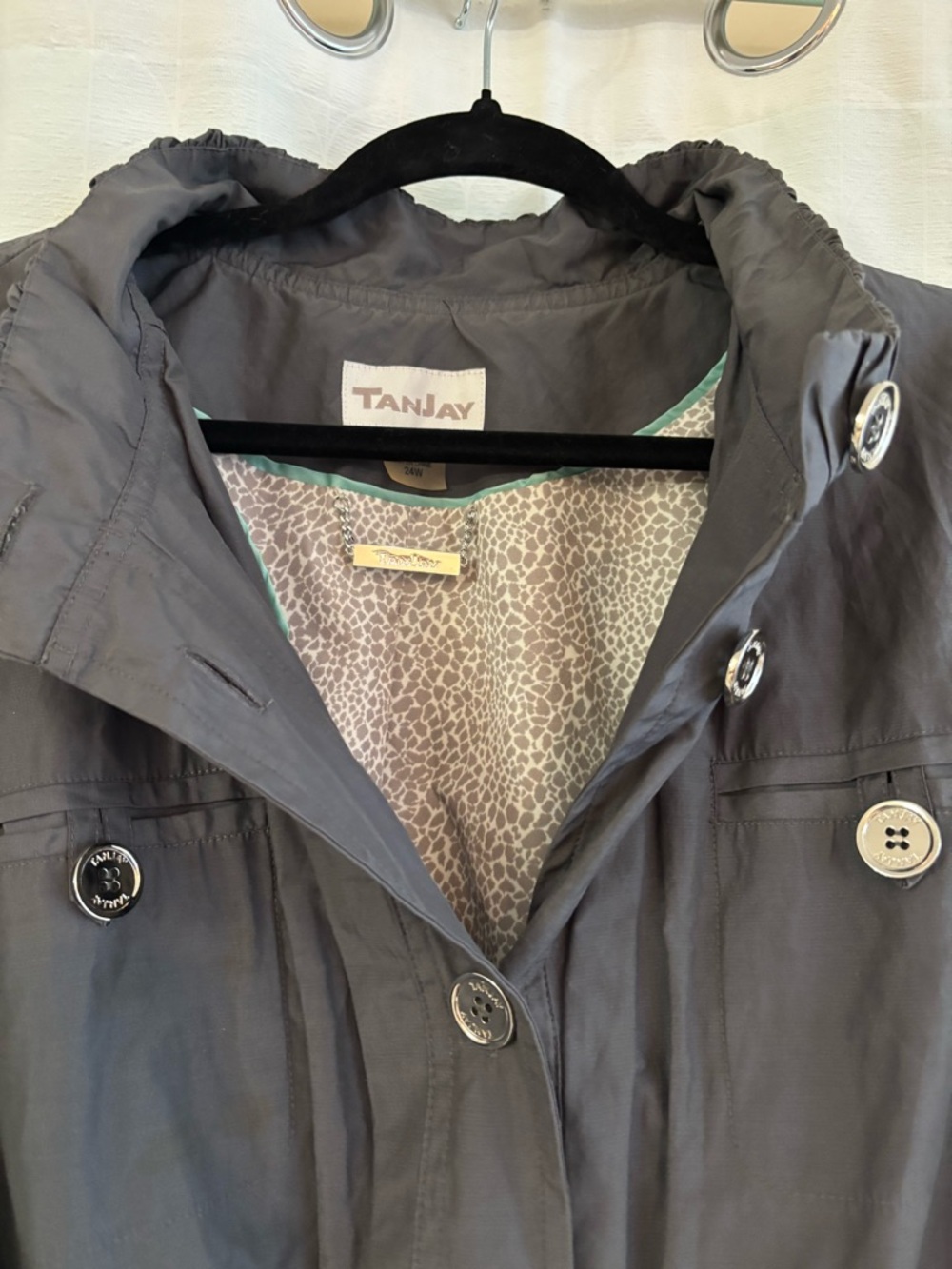 Tan Jay vintage anorak drawstring Waist Jacket in Grey.  Women’s size 24w plus